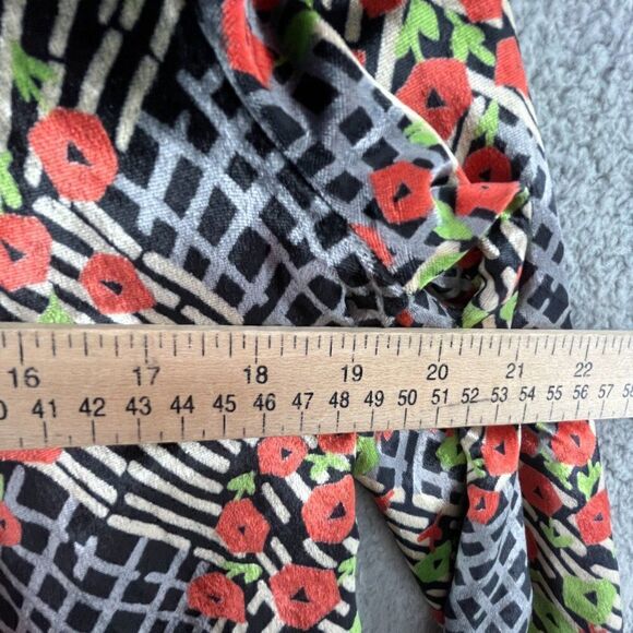 Anthropologie Abstract Floral Velvet Wrap Blazer Size 0 - Picture 7 of 15